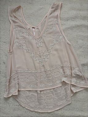 Free People like new beaded sleeveless blouse